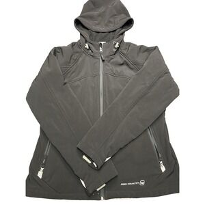 Free Country Black Softshell Jacket Womens L Fleece Lined Winter Coat